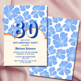 Invitación Resumen Azul Retro Azul Chamomile Flower Cumpleaño