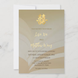 Invitación Resumen BILINGUAL de arte Boda chino pekinés