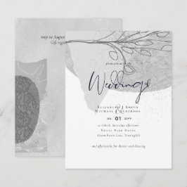 Invitación Resumen Boda Blanca Gris Invita a Presupuesto de B