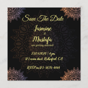 Invitación Resumen Boda de arte árabe