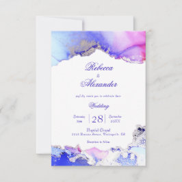 Invitación Resumen Boda de lavado de tinta antimetista