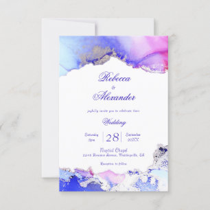 Invitación Resumen Boda de lavado de tinta antimetista