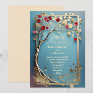 Invitación Resumen boda de manzana dorada