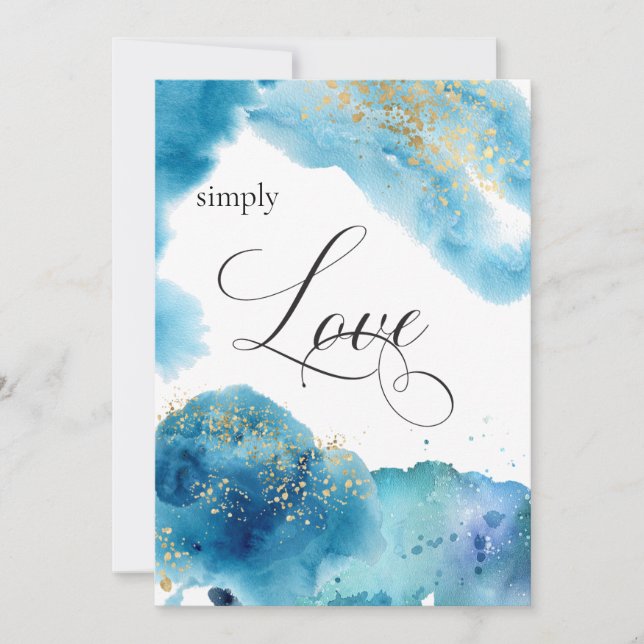 Invitación *~* Resumen Boda de Olas de Purpurinas Tropicales (Anverso)