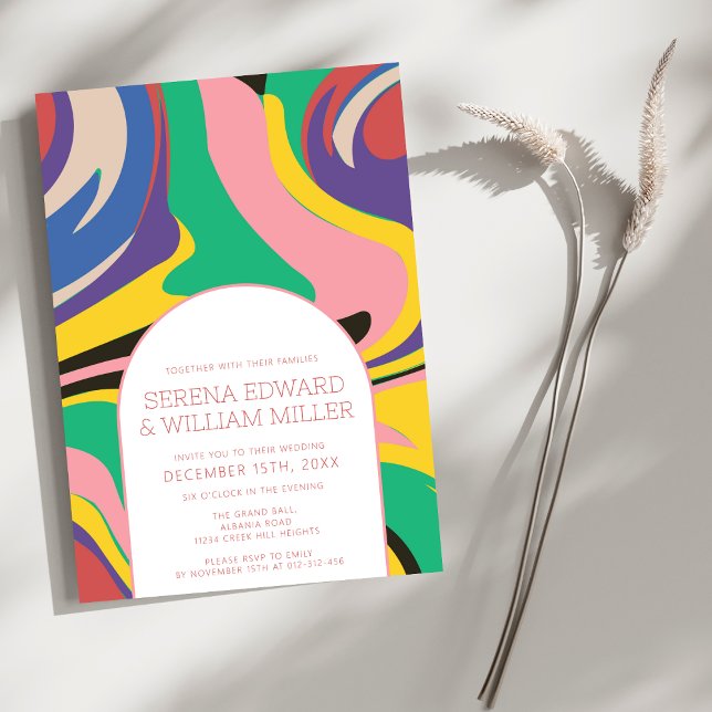 Invitación Resumen Boda del Arco Artístico Colorido (Subido por el creador)