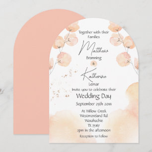 Invitación Resumen Boda floral rosa Rubor moderno
