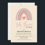 Invitación Resumen Chica del corazón del arco iris por correo<br><div class="desc">Una adorable invitación a una ducha de bebé,  perfecta para una niña. Esta invitación a la ducha de bebé está preparada para ser utilizada para una ducha por correo. El diseño se caracteriza por un bonito arco iris en tonos rosas,  verde azulados y dorados con un corazón rosa.</div>