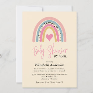 Invitación Resumen Chica del corazón del arco iris por correo