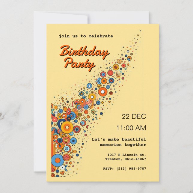 Invitación Resumen Círculo-Tema personalizado (Anverso)