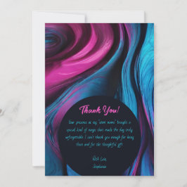 Invitación Resumen de agradecimiento-moderno - azul y rosa-