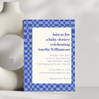 Resumen de Baby Shower Art Blue Retro