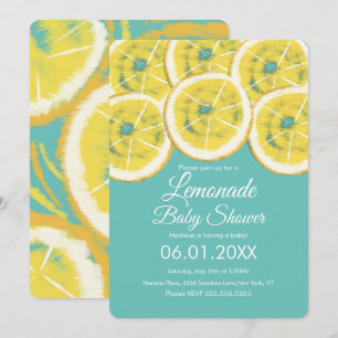 Invitación Resumen de Citrus limón Lemonade Baby Shower rosa 