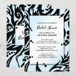 Invitación Resumen de ducha de novias tribales azul y negro