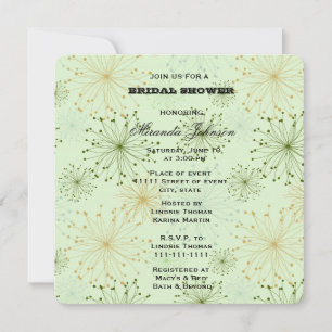 Invitación Resumen de floral verde de la menta