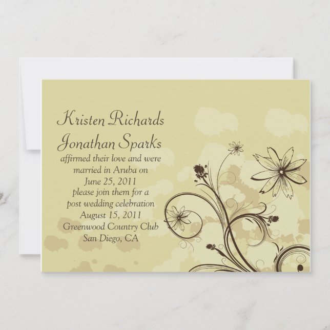 Invitación Resumen de Golds y la celebración del Boda Post Br (Anverso)