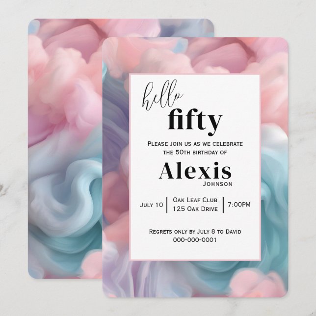 Invitación Resumen de golosinas para la fiesta de cumpleaños  (Anverso / Reverso)