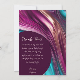 Invitación Resumen de Gracias-Moderno -Magenta Turquesa Oro-