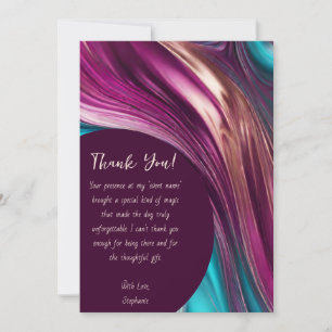 Invitación Resumen de Gracias-Moderno -Magenta Turquesa Oro-