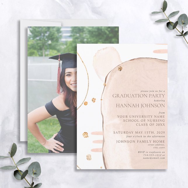 Invitación Resumen de graduación de fotos de Relieve metaliza (Subido por el creador)