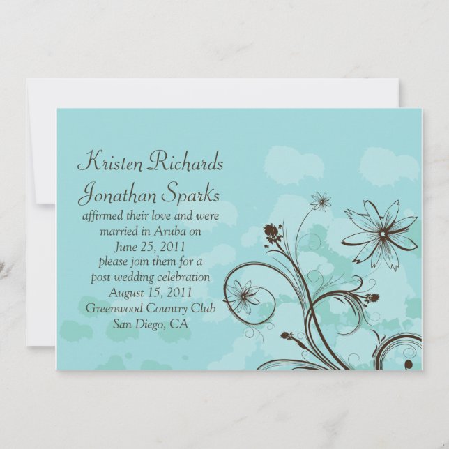 Invitación Resumen de la celebración del Boda Post Azul y Mar (Anverso)