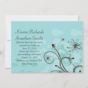 Invitación Resumen de la celebración del Boda Post Azul y Mar