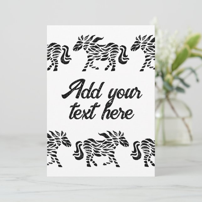 Invitación Resumen de la impresión de bloques de madera de ca (Anverso de pie)