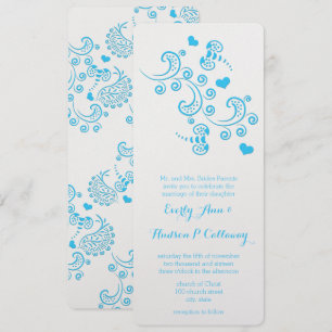 Invitación Resumen de la mariposa azul de Aqua o Boda de abej