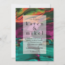 Invitación Resumen de la pintura de la boda acrílica