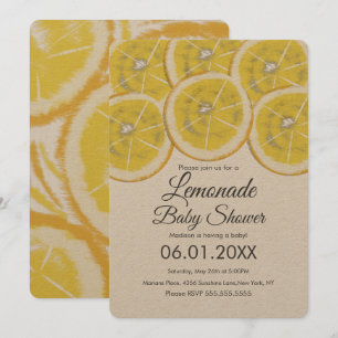 Invitación Resumen de Lemon Citrus Lemonade Baby Shower Kraft