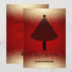 Invitación Resumen de los negocios del árbol de Navidad rojo