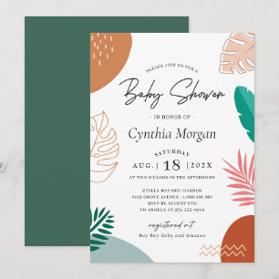 Invitación Resumen de moda Baby Shower de verano tropical