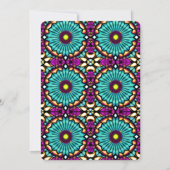 Invitación Resumen de papel digital de vidrio manchado (Anverso)