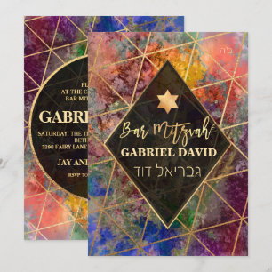 Invitación Resumen de PixDezines Galaxy Bar Mitzvah