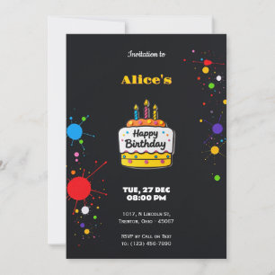 Invitación Resumen de puntos coloridos y salpicaduras arte Mi