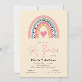 Invitación Resumen del Chica color arcoiris en Baby Shower