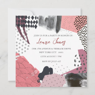 Invitación Resumen del evento promocional de Collage de arte