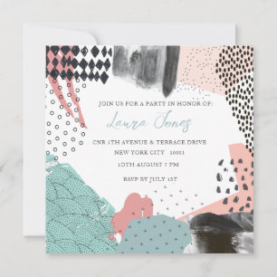 Invitación Resumen del evento promocional de Collage de arte