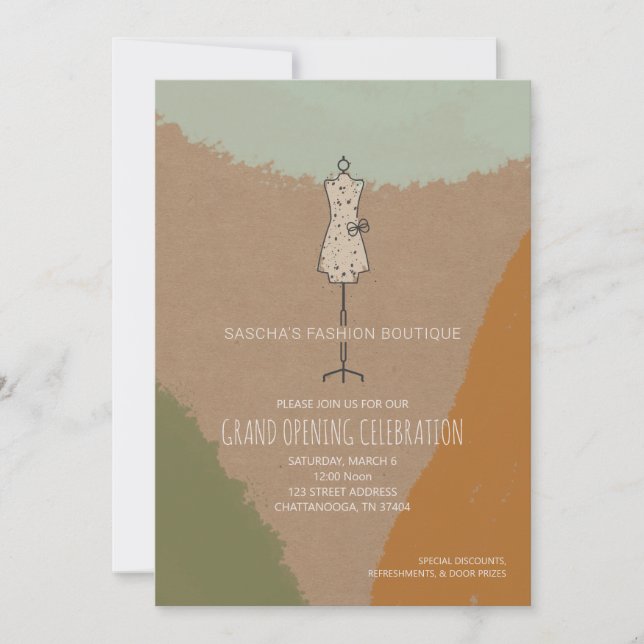 Invitación Resumen del formulario de vestimenta de apertura d (Anverso)