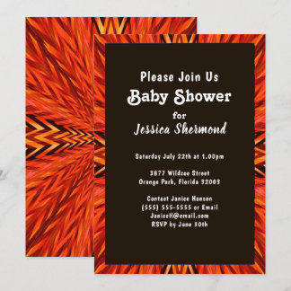 Invitación Resumen del Naranja tribal de cobre de Baby Shower