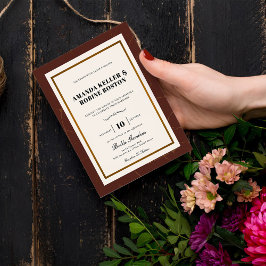 Invitación Resumen Elegancia Boda del marco dorado