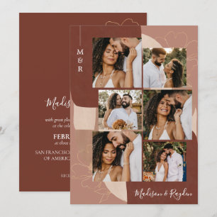 Invitación Resumen elegante moderno de terracota 6 Boda de fo