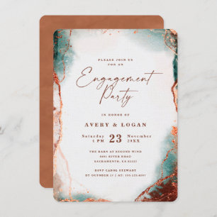 Invitación Resumen Ethereal Terra Cotta Engagement Party