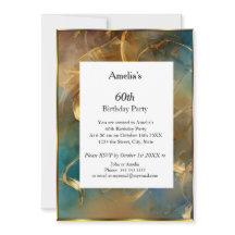 Resumen Fiesta de cumpleaños oro verde azulado azu