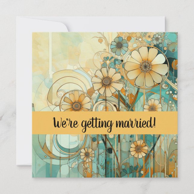 Invitación Resumen floral de color rosa y beige (Anverso)