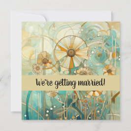 Invitación Resumen floral de color rosa y beige