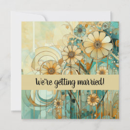 Invitación Resumen floral de color rosa y beige