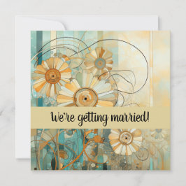 Invitación Resumen floral de color rosa y beige