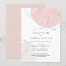 Resumen Formas Líneas Crema rosa Boda virtual