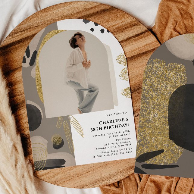 Invitación Resumen Foto Arch Cumpleaños Cualquier Edad (Subido por el creador)