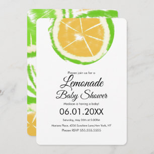 Invitación Resumen Lime Citrus Yellow Lemonade Baby Shower